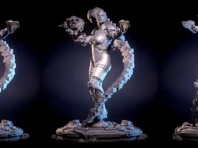 Mass Effect Fanart - Liara TSoni 3d print model Pose 3 3D print model