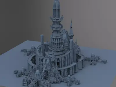 Mesopotamian ancient towers City 3D model