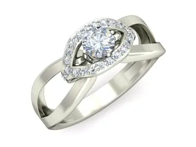 Women Wedding Engagement Two Band Ring 3D print model get