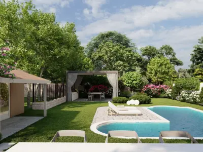 D Exterior Scene 3D model design garden and landscape  3D model