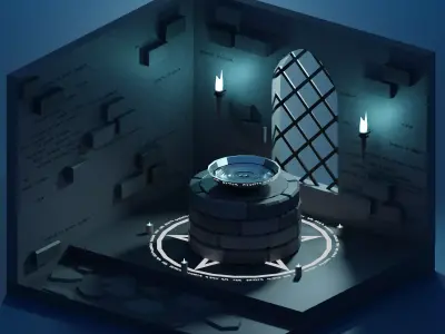 Sanctuary - temple Low-poly 3D model