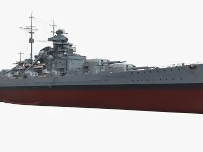  Bismarck 1940 Sea Trials Configuration Battleship Gray Rigged 