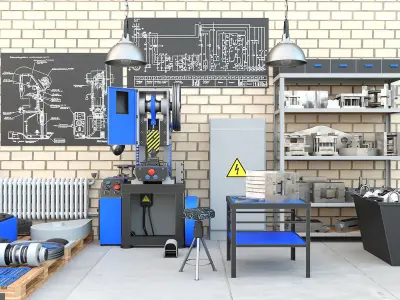 Mechanical press - Collection for industrial interior one 3D model