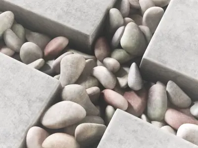 Tile square pebble  low 2 n2 3D model
