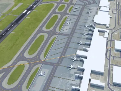 Gothenburg Landvetter Airport 12km Low-poly 3D model