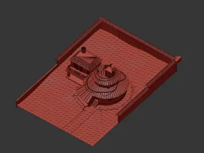 Uzumaki house - 3DS MAX and CORONA Low-poly 3D model