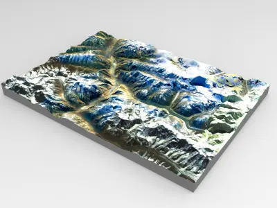 Mountain landscape 3D model 7