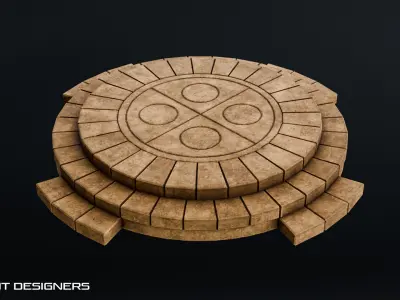 Ancient Stone Altar Low-poly 3D model