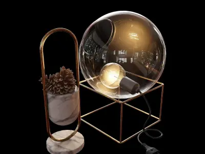 Glass Lamp and a Decoration Item 3D model