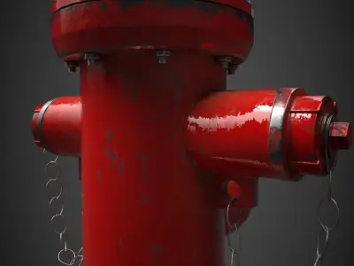 Fire Hydrant Low-poly 3D model 51