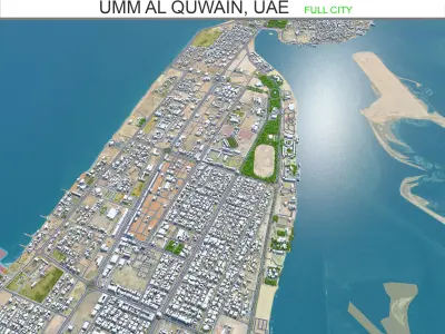 Umm Al Quwain City in United Arab Emirates UAE Low-poly 3D model