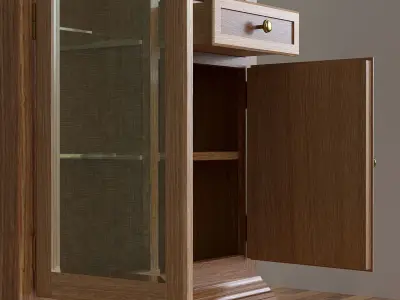 Art Nouveau wooden showcase 3D model
