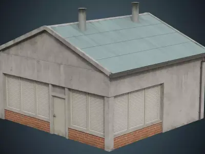 Building 1B Low-poly 3D model