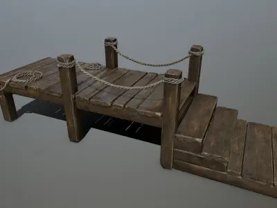 woods and  ropes  Low-poly 3D model