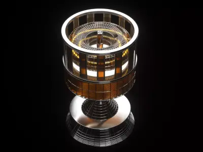 Concept Metalic High Poly Retro Style Lampshade 3D model