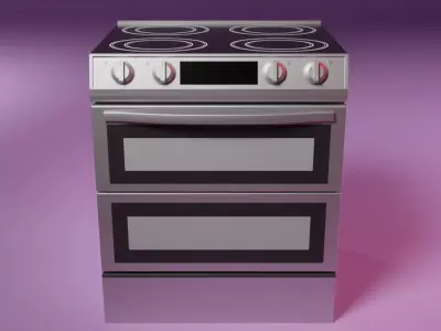Double Door Stove Low-poly 3D model