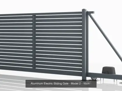 Aluminum Fence Model 2 10cm 3D Model Pack