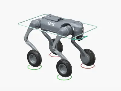  Unitree Mobile Surveillance Robot Grey Rigged 