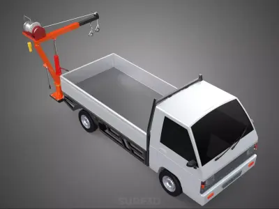 FOLDING MOUNTED BED CRANE HOIST LIFT ELECTRIC WINCH PICKUP TRUCK 3D model
