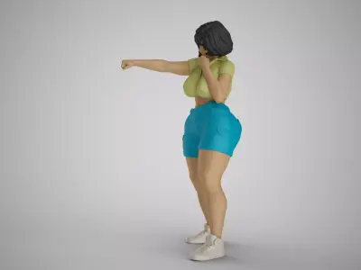 Street Brawler Girl 3D print model