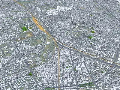 Ludhiana Punjab India 35km AI Low-poly 3D model