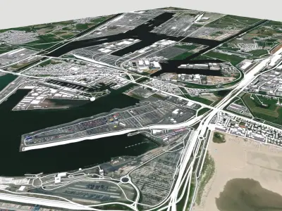 Cityscape Zeebrugge Belgium 3D model