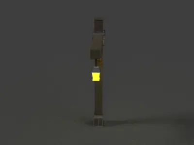 Wooden street lamp Low-poly 3D model