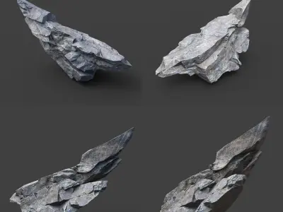 Scifi Gray Sharp Rock 220611 - Ultra HD 16K Textures Low-poly 3D model