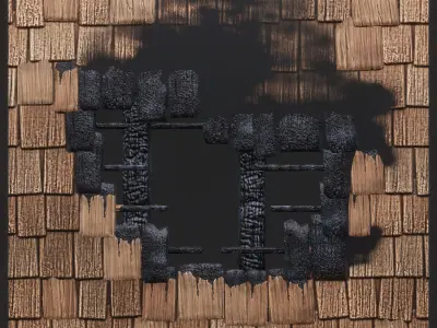 Environment Roof Modules Game Assets Low-poly 3D model