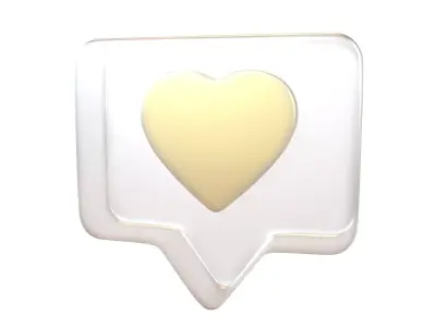 Socail Media Heart Bubble v1 003 Low-poly 3D model
