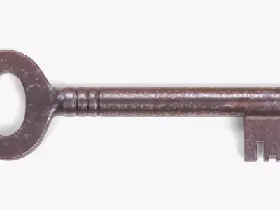 Key V3 - Rusty Hollow Barrel Skeleton Key 3D model