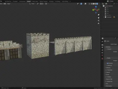 Ancient Greek Walls Gates and Towers 3D model