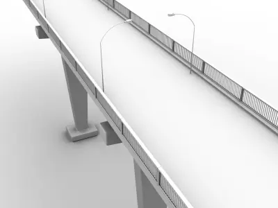 Bridge over river 3D model purchase