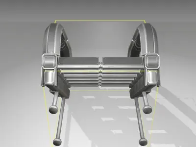 Futuristic Stairs - 9 - Basic Textures Low-poly 3D model