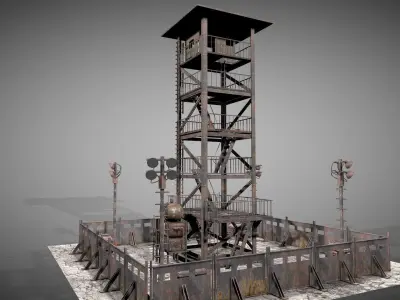 Post Apocalyptic Survival Watchtower v2 3D model