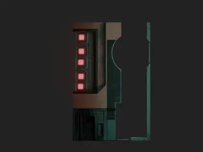 Sci-Fi Building 01 Low-poly 3D model