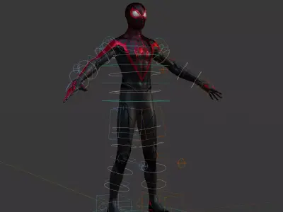 Marvels SpiderMan 2 Miles Morales 3D Model Fully Rigged PBR Low-poly 3D model