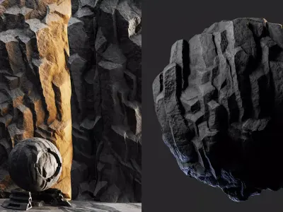 H123 Rock Cliff - PBR - 4K - Seamless - SBSAR Texture