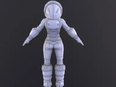 character battle armor Low-poly 3D model
