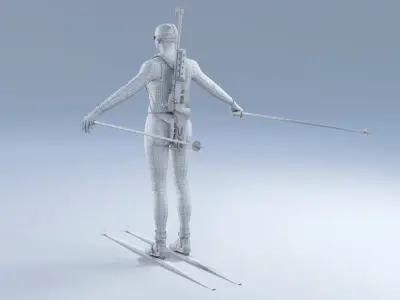  Female Biathlete Animated HQ Editorial License 