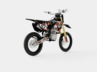 10Ten 250RX 96cm Dirt Bike Low-poly 3D model