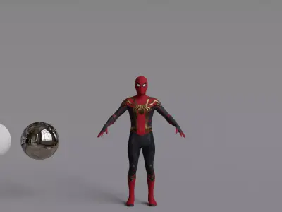 Spider-Man Iron Spider Integrated suit RIGGED - No Way Home Low-poly 3D model