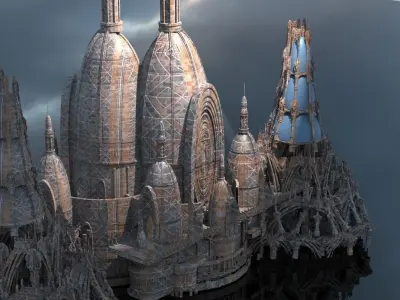 Mesopotamian ancient towers 3D model