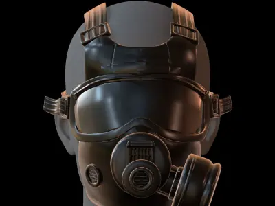 Gas mask helmet 3d model scifi Low-poly  Low-poly 3D model 293
