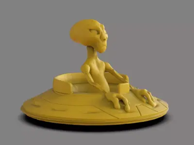 Alien and Ufo Phone holder 3D print model