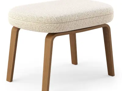 Era Normann Copenhagen Footstool With Wood Legs  3D model