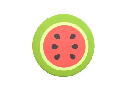 Cartoon Watermelon Slice v1 001 Low-poly 3D model