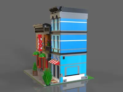 Lego Pool Low-poly 3D model