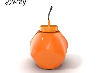 Copper Geometric Pendant Light Fixture model pack Low-poly 3D model