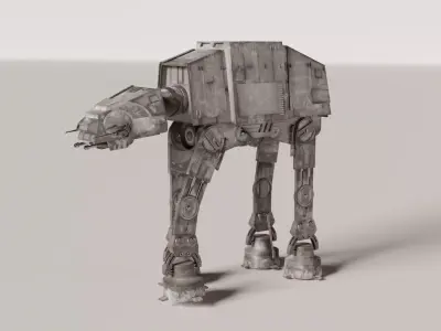 star wars AT-AT with snowy texture  3D model